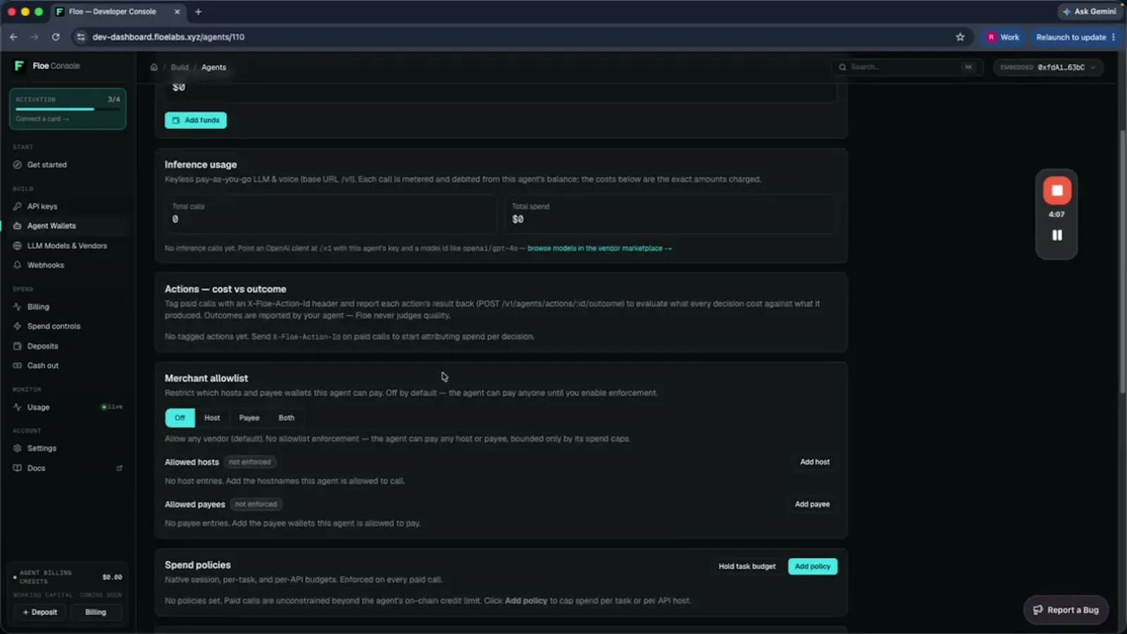 Floe spend controls for voice AI agents screenshot 1 (video preview)