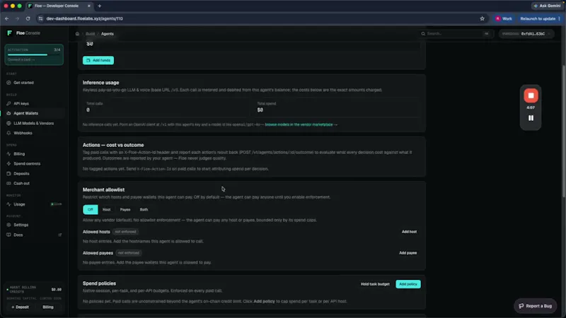 Floe spend controls for voice AI agents screenshot 1 (video preview)