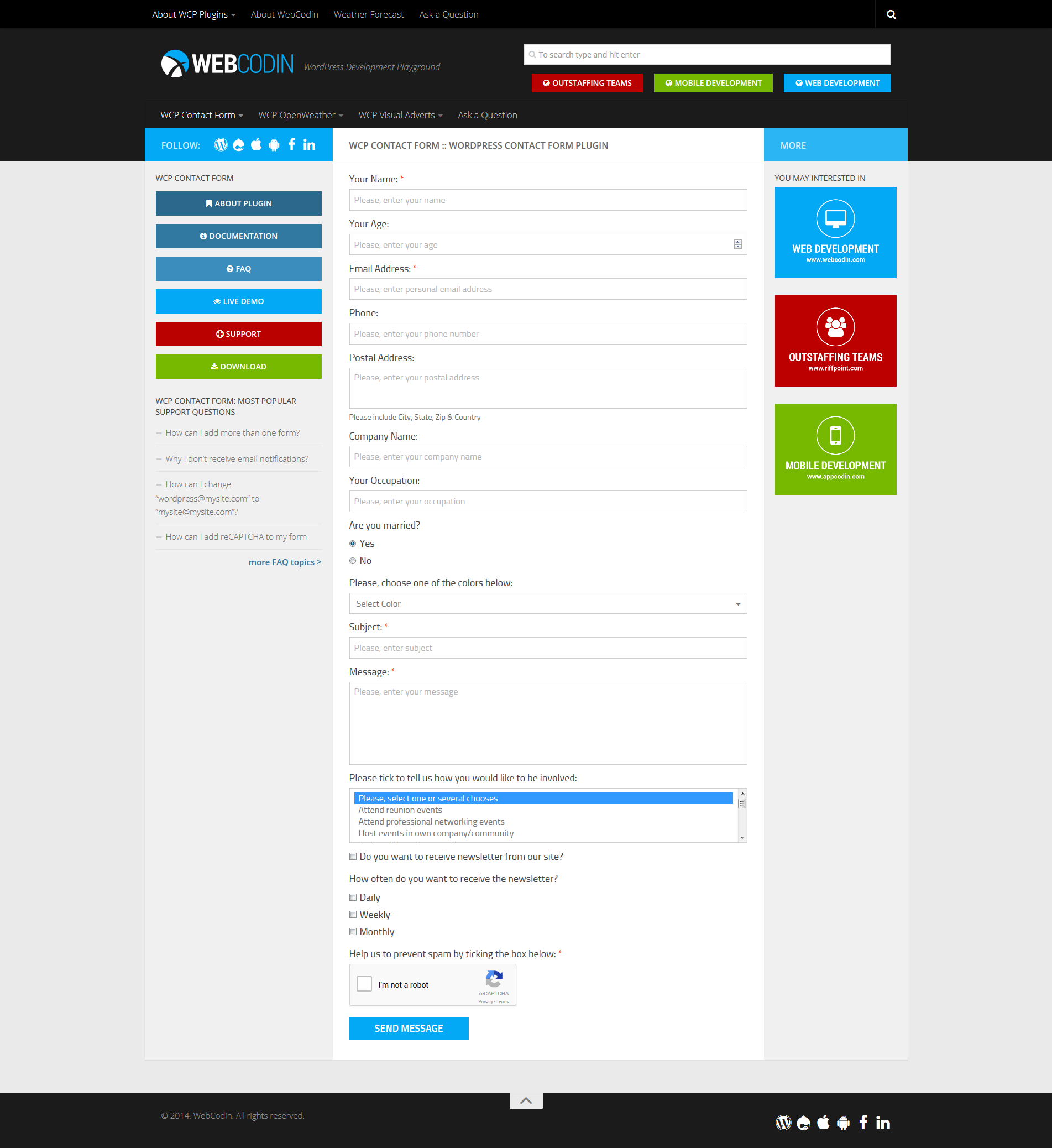 WCP Contact Form gallery image