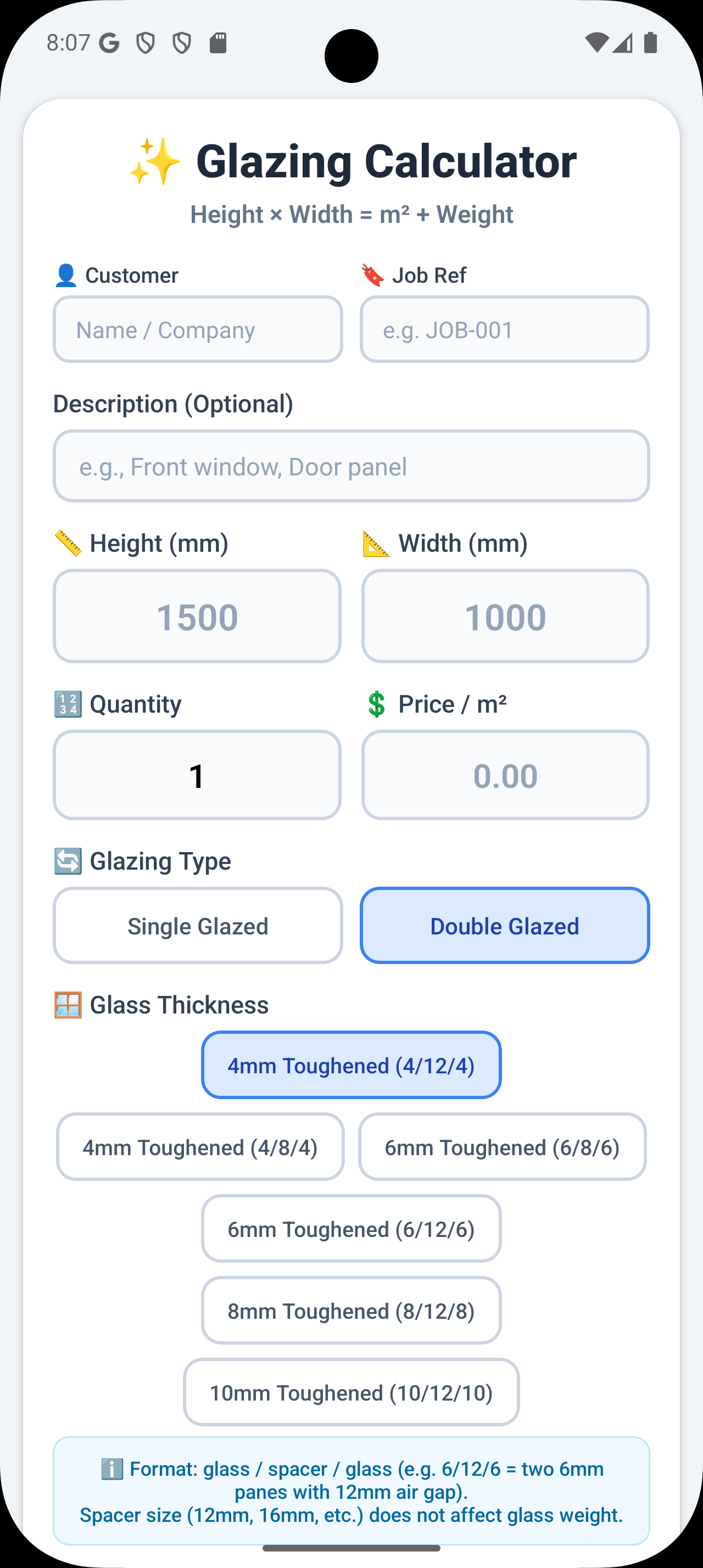 Glazing Calculator gallery image