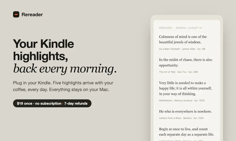 Rereader screenshot 1