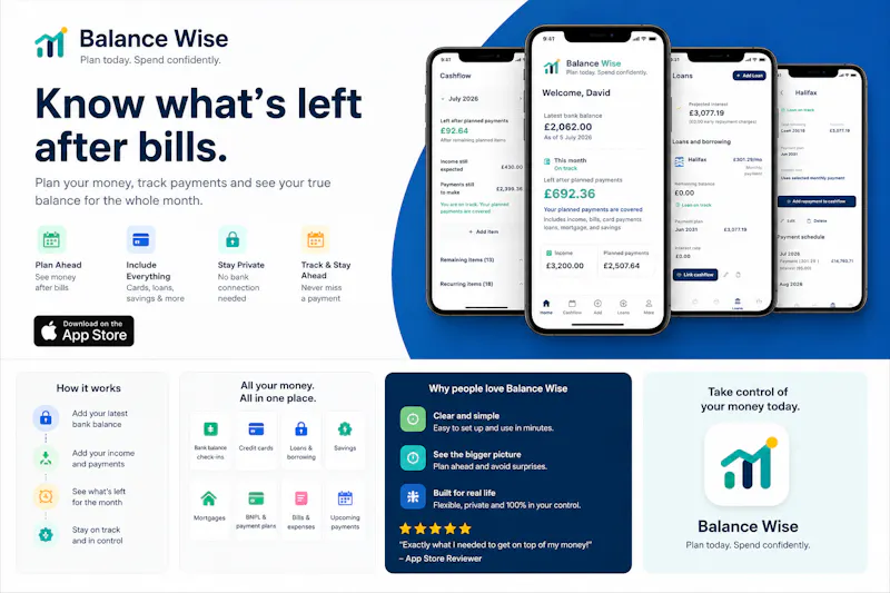 Balance Wise iOS App screenshot 1