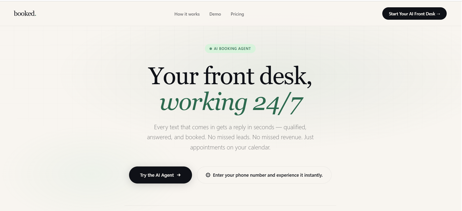 BookedAI - Main product screenshot demonstrating key features and user interface