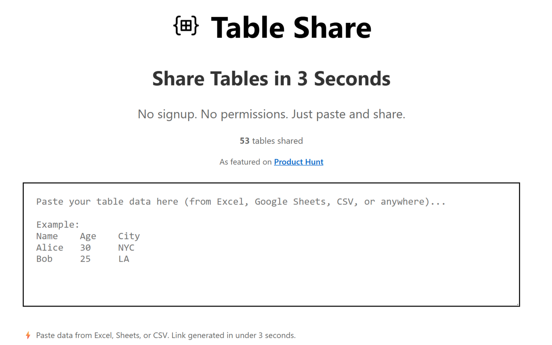Table Share
