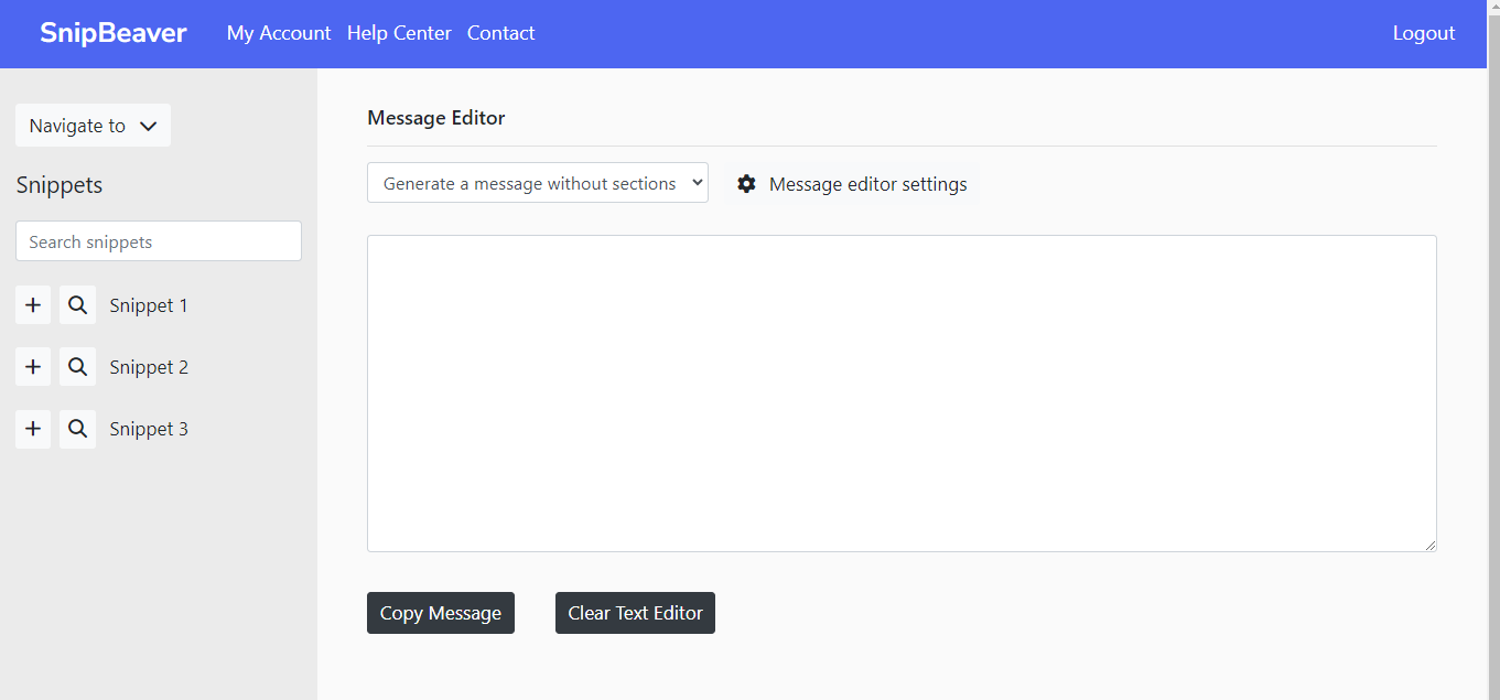 Mídia 3 de SnipBeaver - Crie mensagens combinando trechos de texto pré-salvos