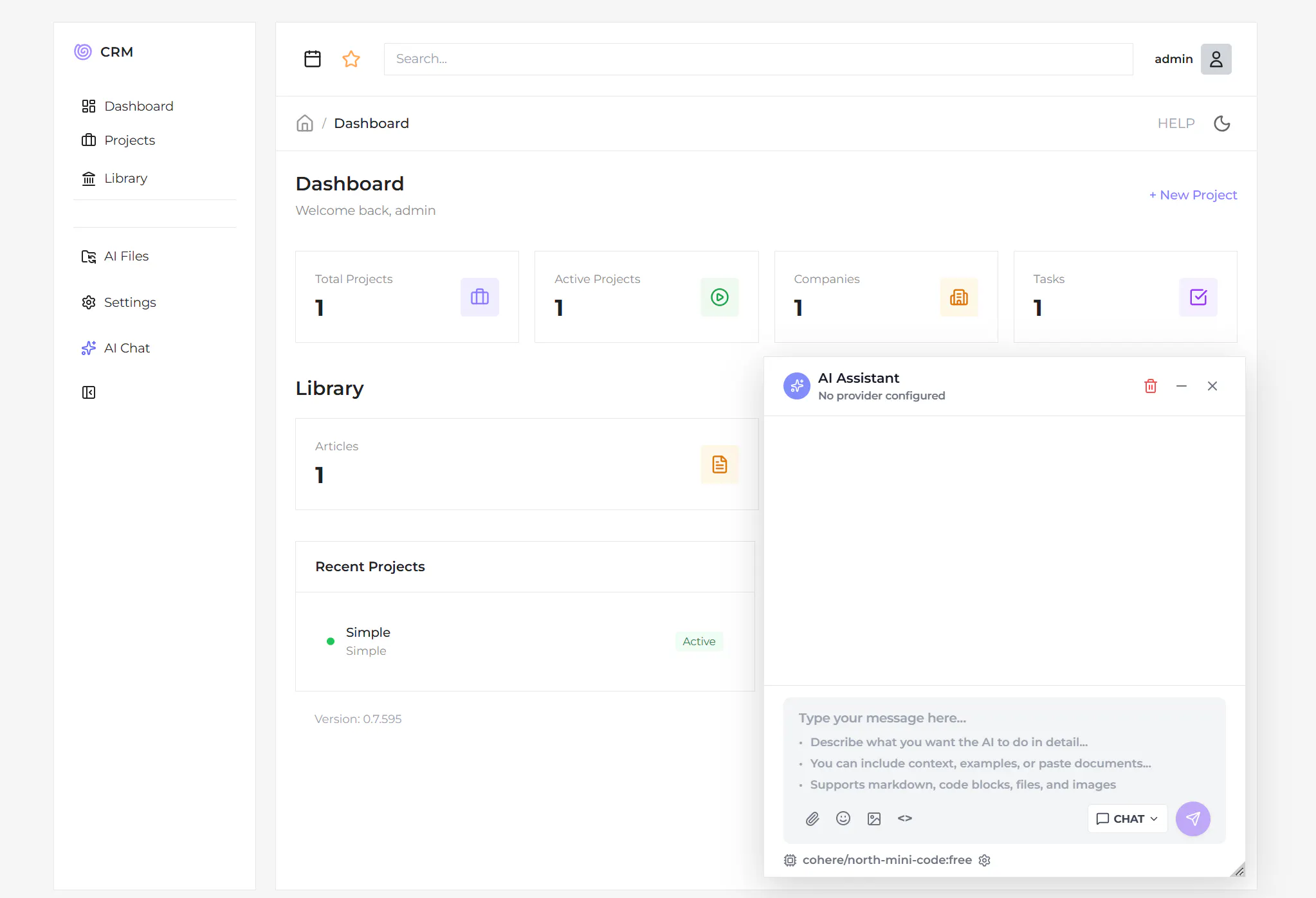 CRM screenshot