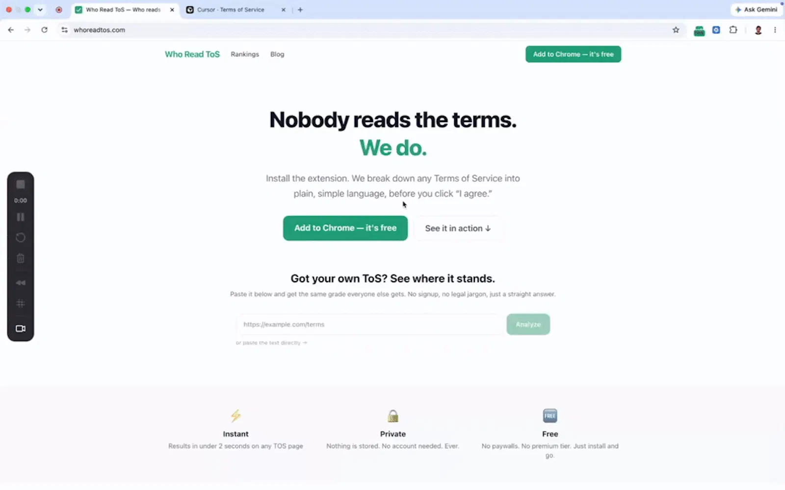 Who Read ToS screenshot 1 (video preview)