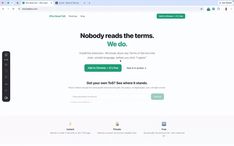 Who Read ToS screenshot 1 (video preview)