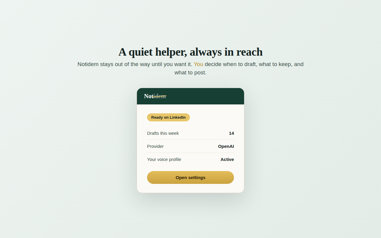 Notidem - the opposite of "idem gallery image