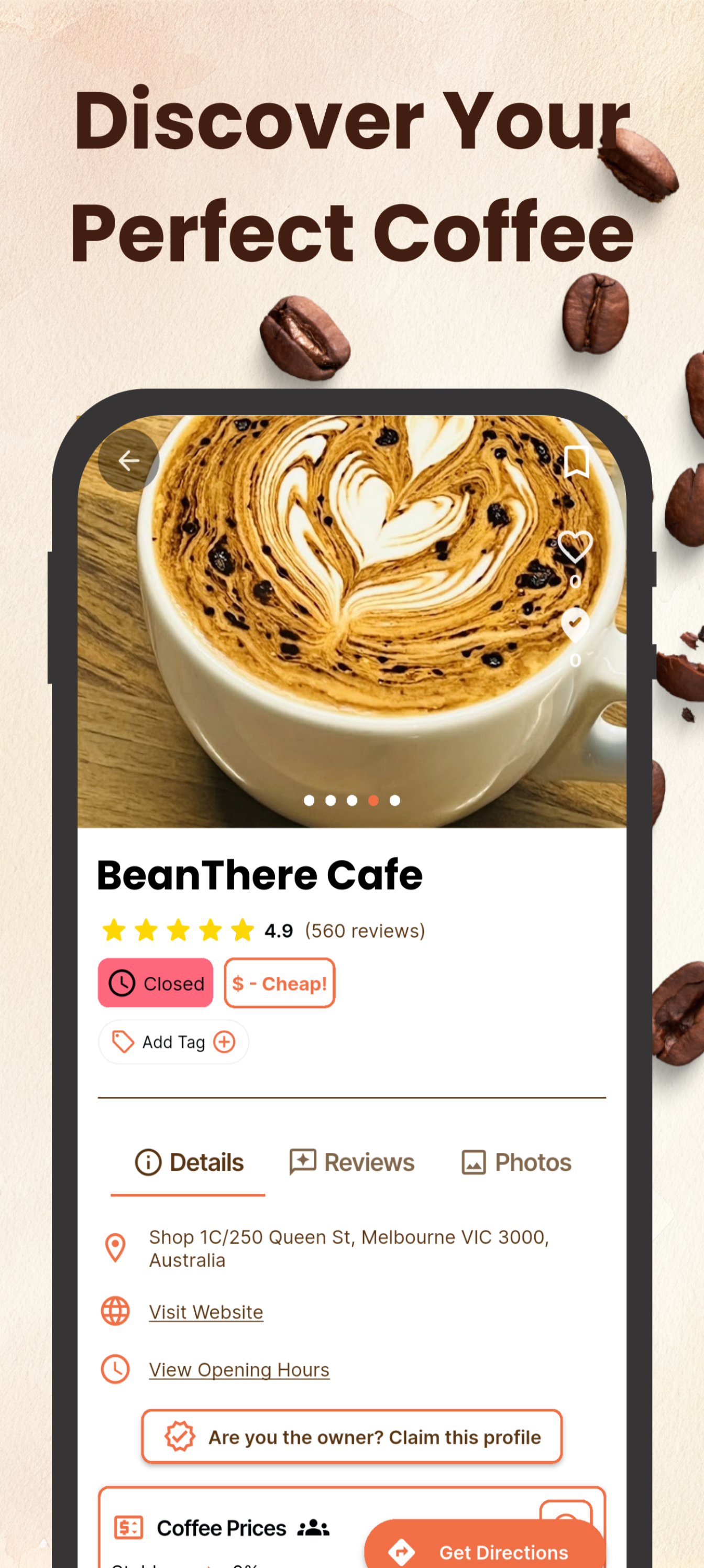 BeanThere - Screenshot 2 showing product features and functionality