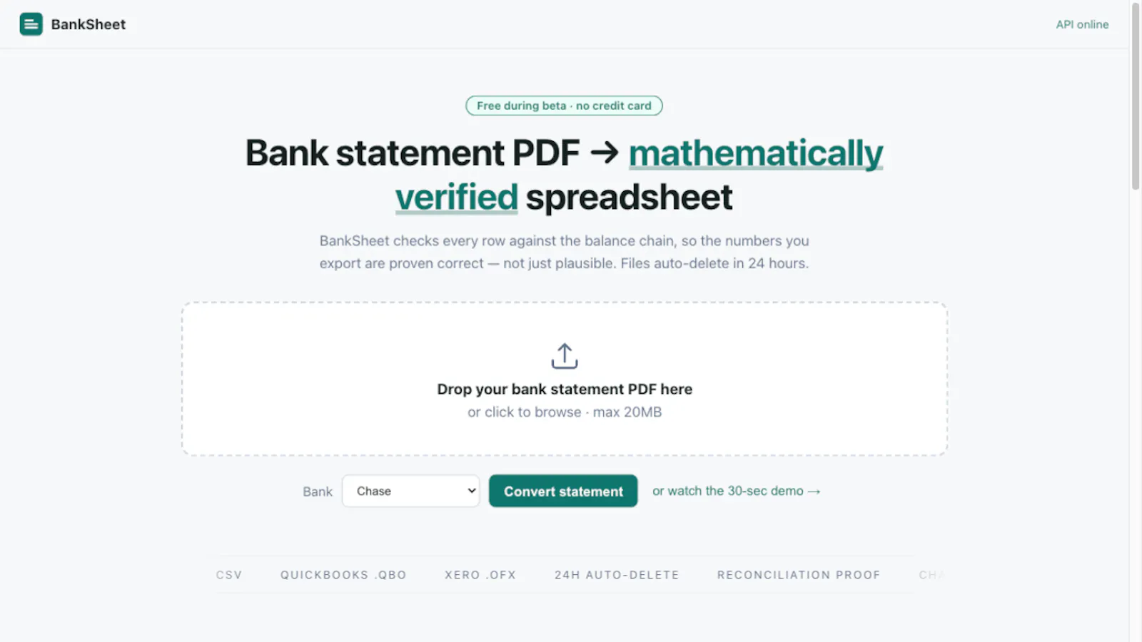 BankSheet screenshot 1
