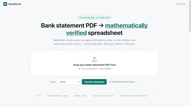 BankSheet screenshot 1
