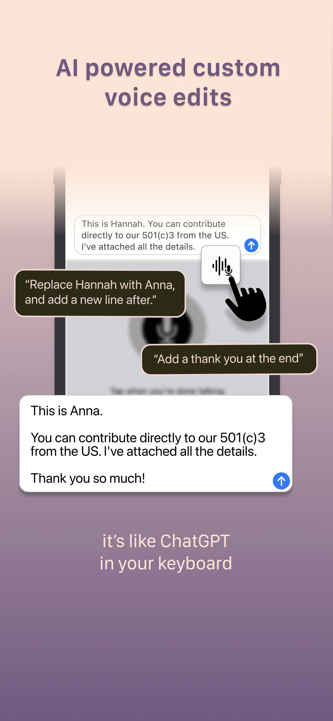 Lexi: Schreiben Sie gut, indem Sie sprechen - iOS AI Voice -Tastatur Medien 4