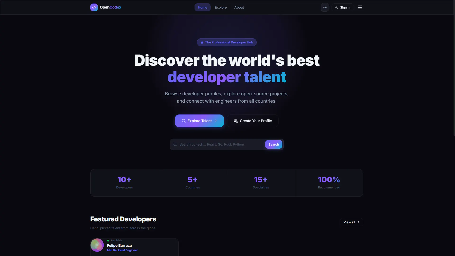 Talent Hub OpenCodex gallery image