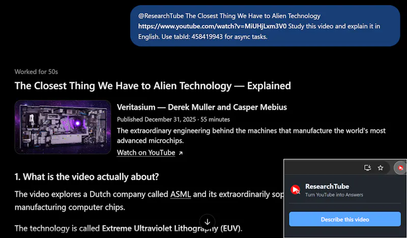 ResearchTube screenshot 2