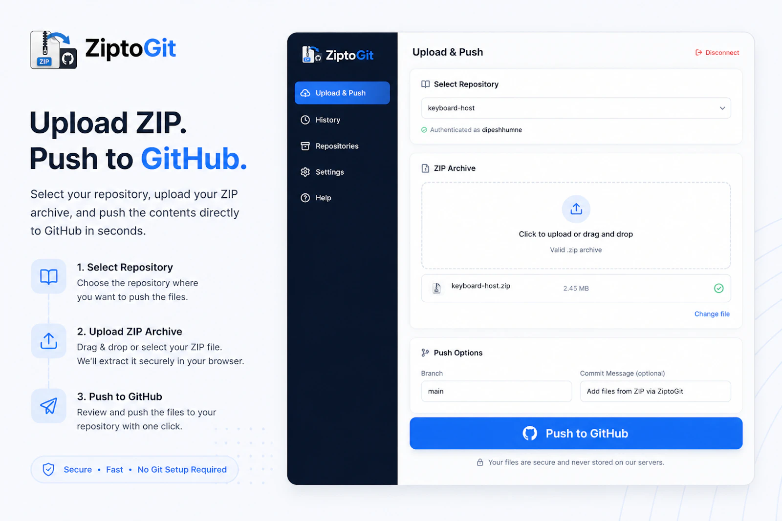 ZiptoGit screenshot 3