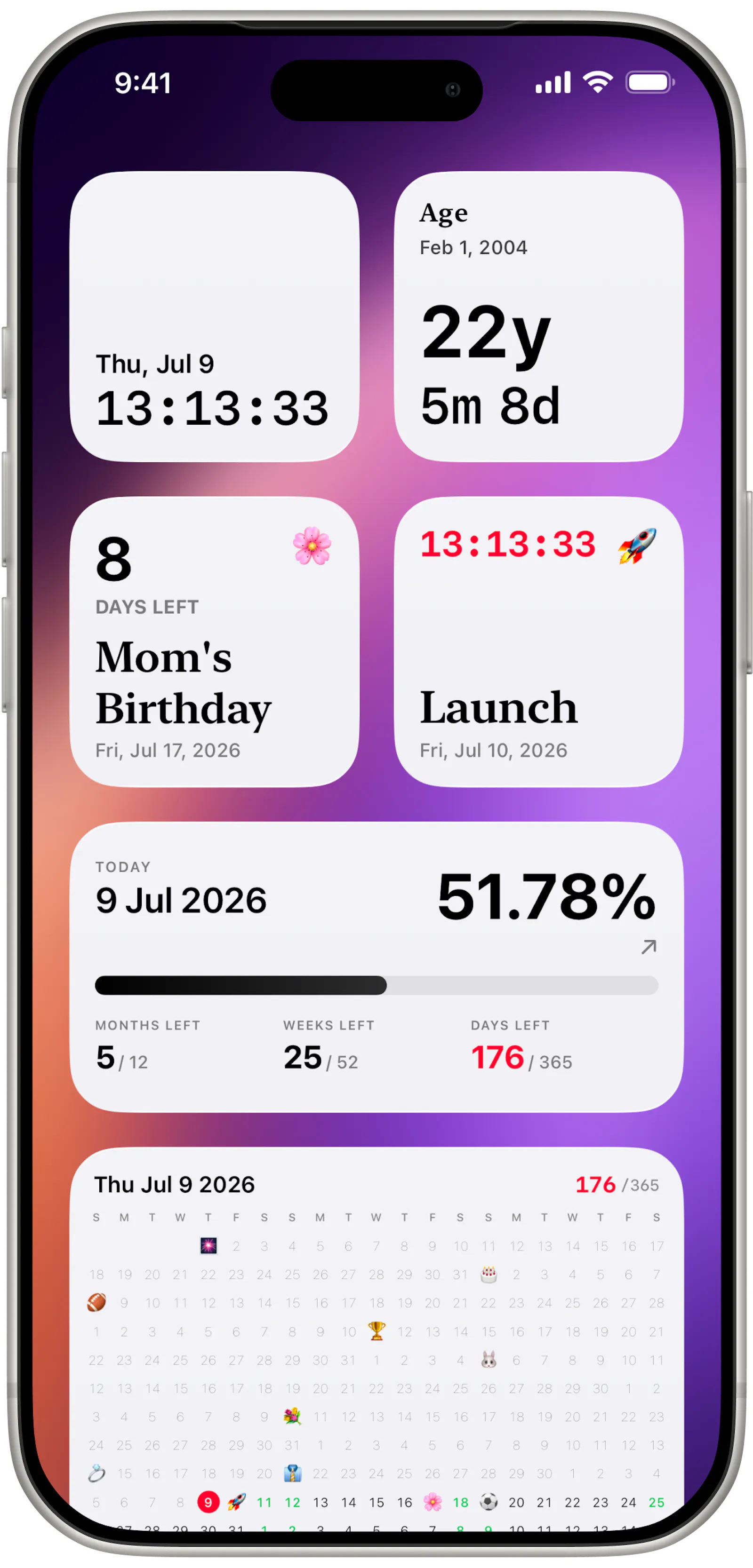 Day Grid - Countdown Widget screenshot 3