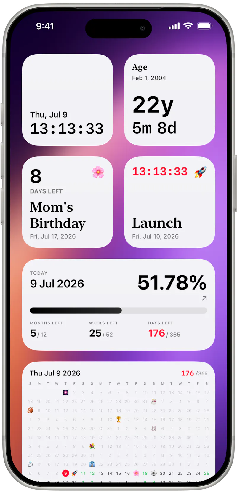 Day Grid - Countdown Widget screenshot 3