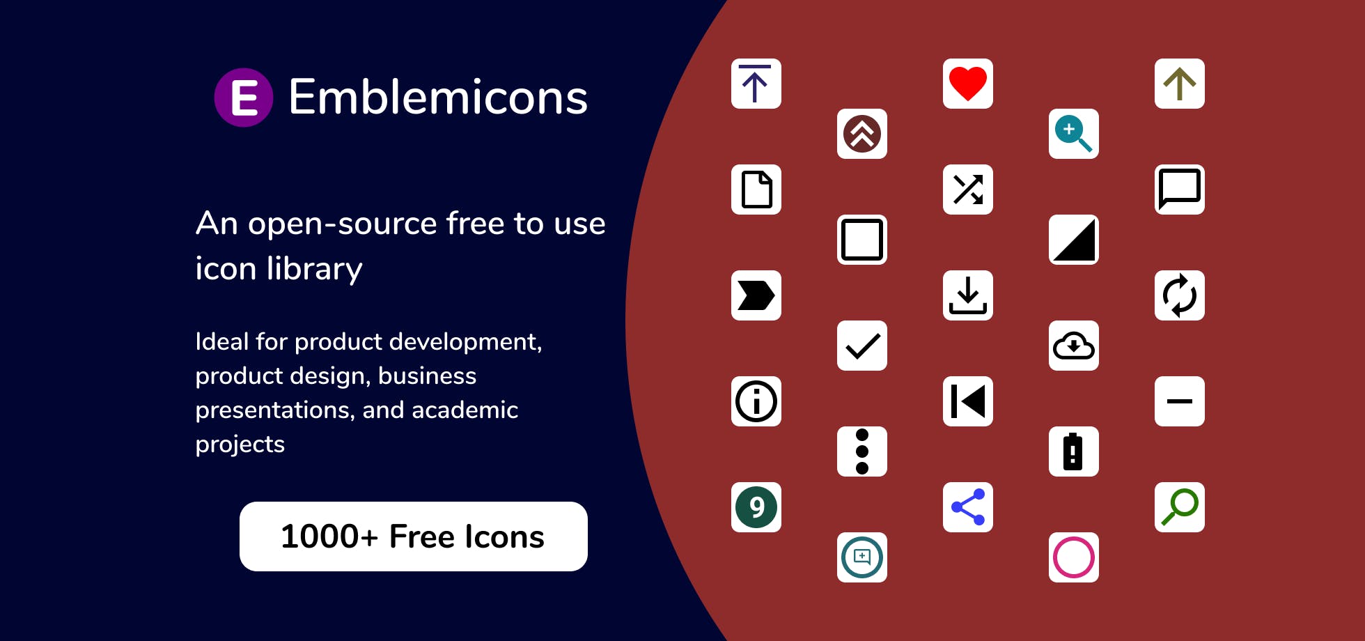 Download Emblemicons An Open Source Free To Use Library Of 1000 Beautiful Icons Product Hunt