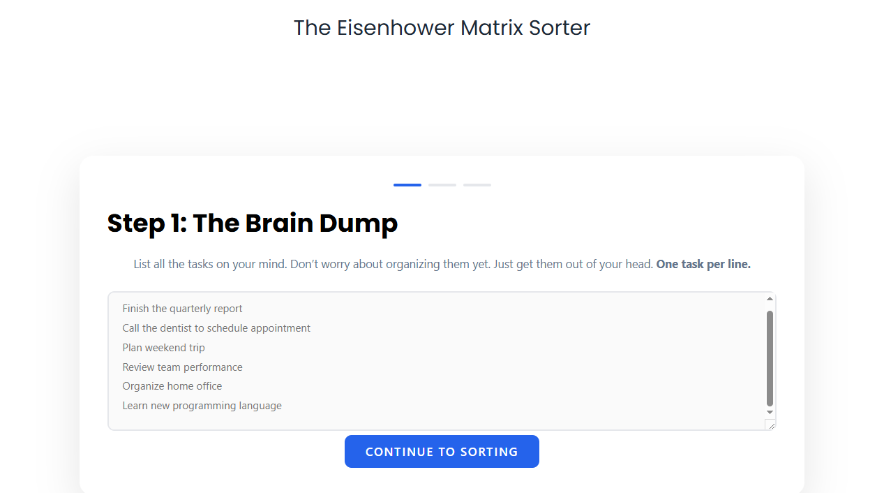 Eisenhower Matrix Sorter - Geef prioriteit aan uw takenlijst in 60 seconden media 3