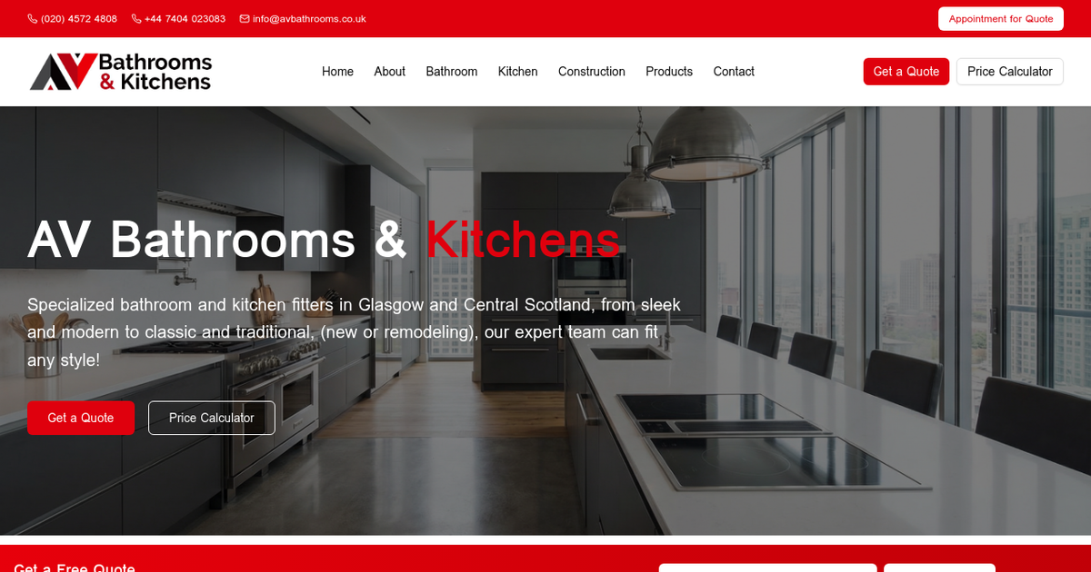 AV Bathrooms & Kitchens - Main product screenshot demonstrating key features and user interface