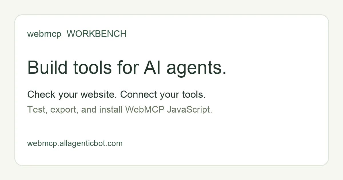 WebMCP Workbench gallery image