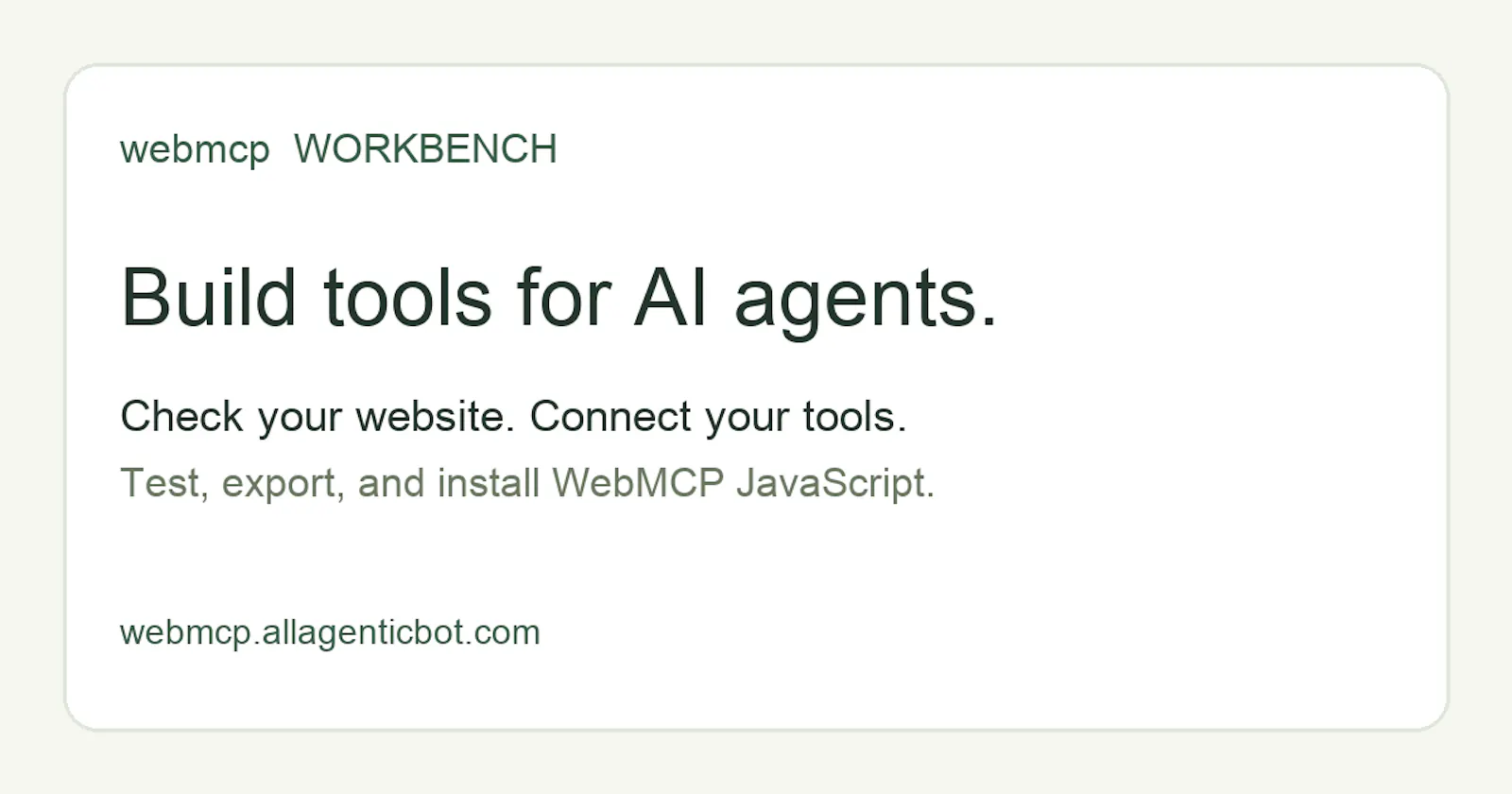 WebMCP Workbench screenshot 1