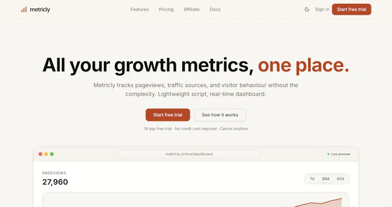 Metricly App screenshot 2