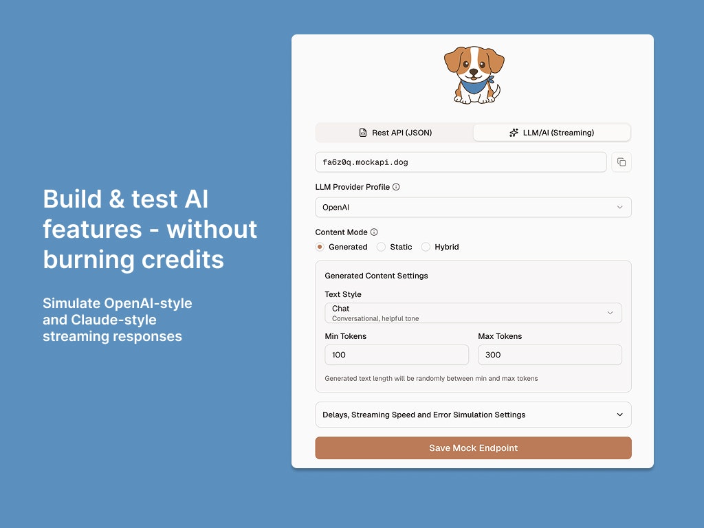 MockAPI Dog - Screenshot 2 showing product features and functionality