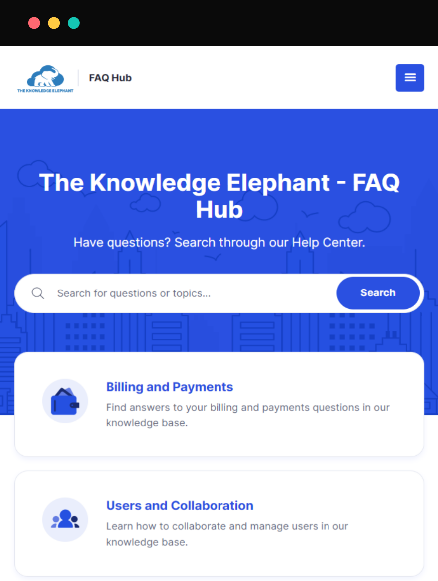 Media FAQ Hub của Kiến thức Voi - Trao quyền cho khách hàng của bạn với 24/7/365 tự phục vụ. 2