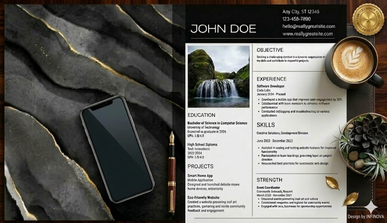 Resume Template Experiment - Product Hunt launch logo and brand identity