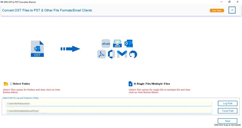 OST to PDF Converter - Main product screenshot demonstrating key features and user interface