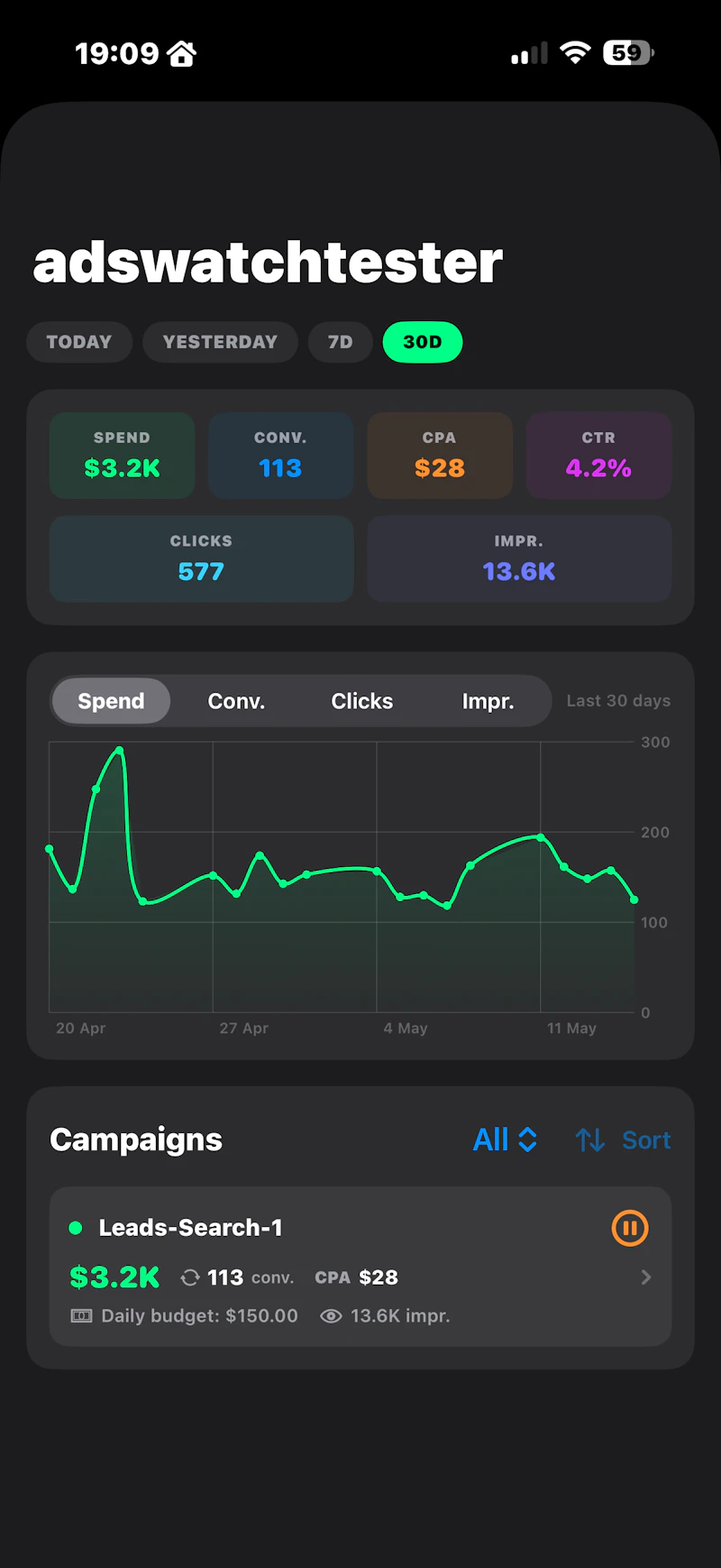 AdsWatch - Campaign Monitor screenshot 3