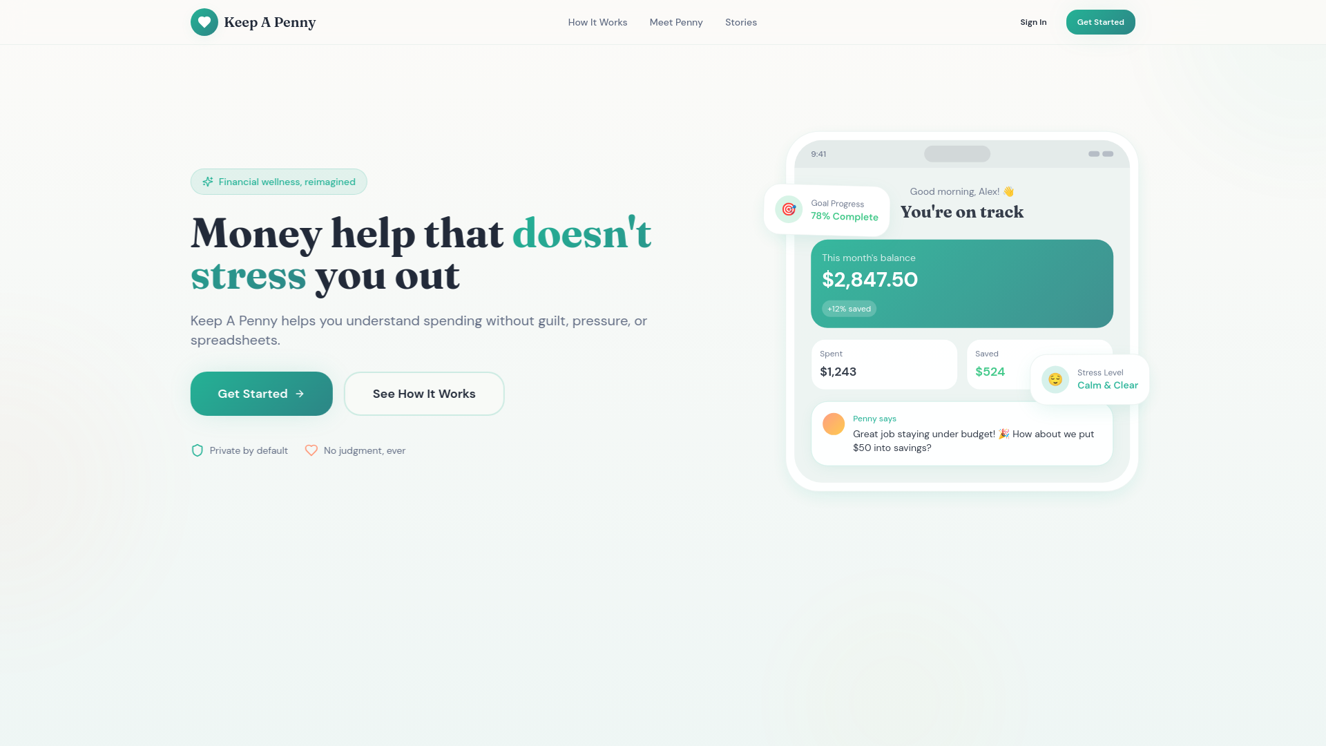 Keep A Penny - Main product screenshot demonstrating key features and user interface
