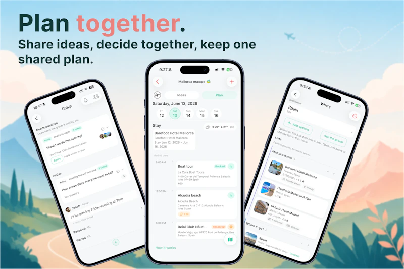 Awaii — shared travel planner screenshot 1