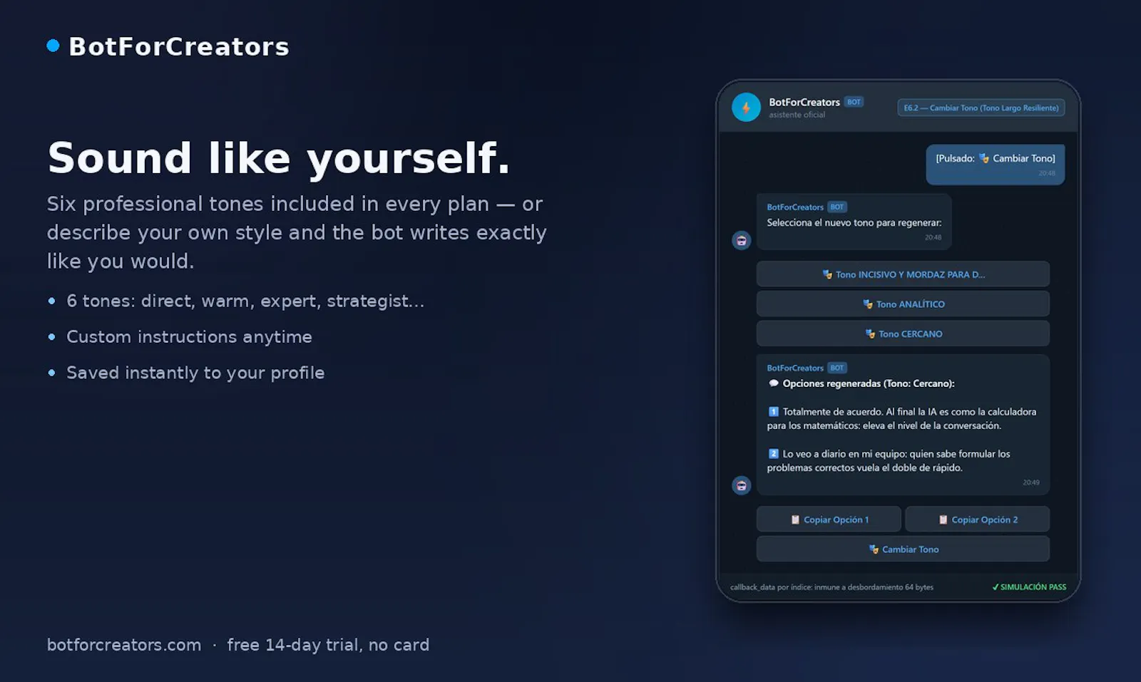 BotForCreators screenshot 3