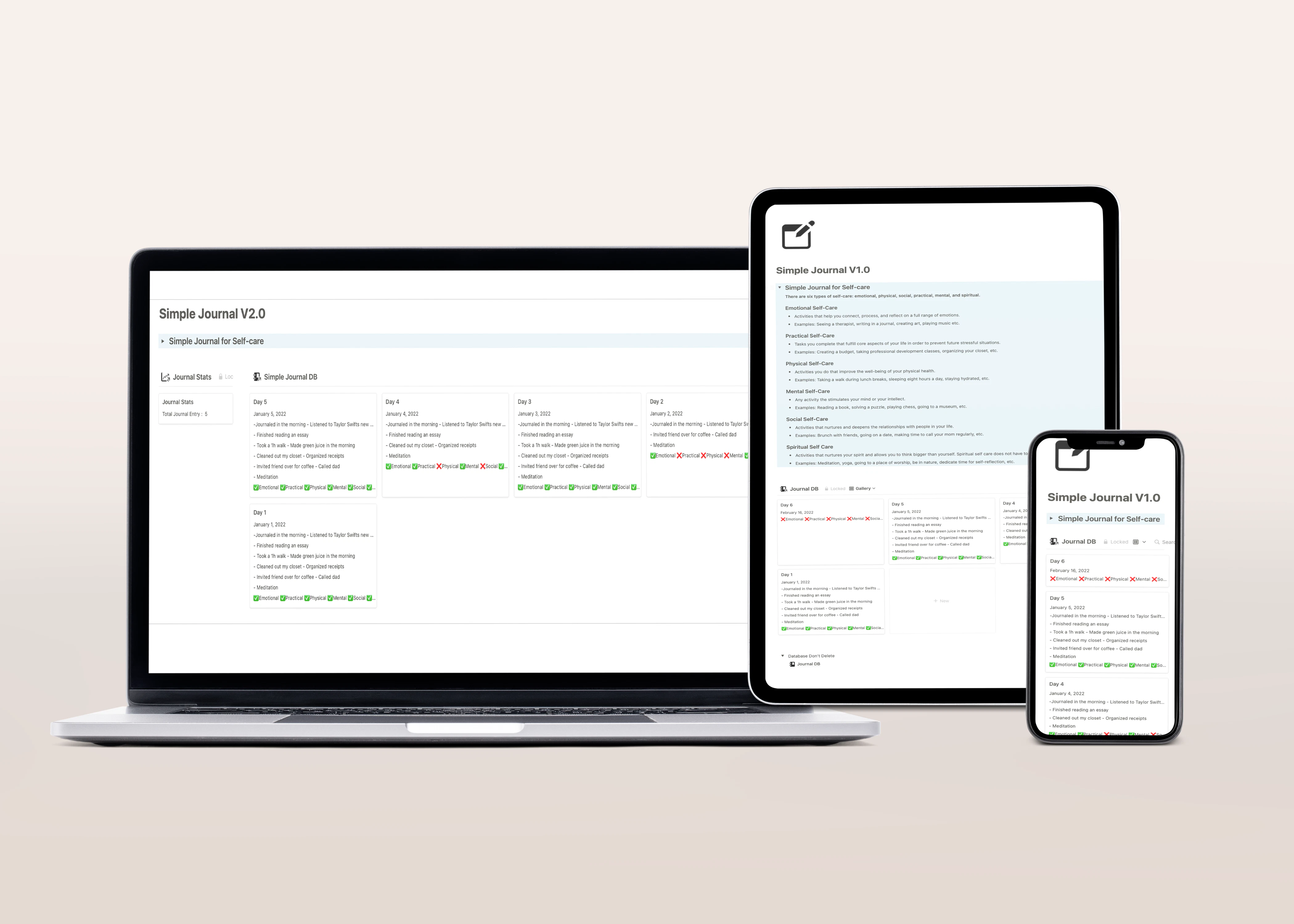Simple Daily Pocket Journal - Notion
