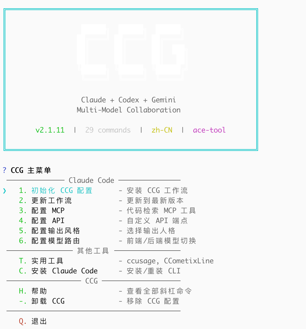 ccg-workflow:Claude + Gemini + Codex CLI gallery image