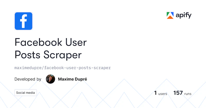 Facebook User Posts Scraper screenshot 1