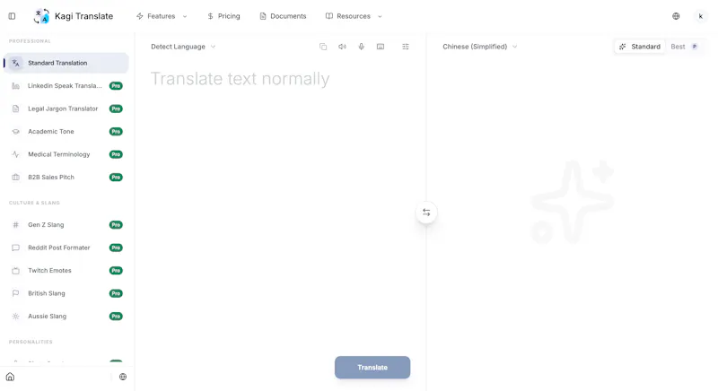 Kagi Translate screenshot 3