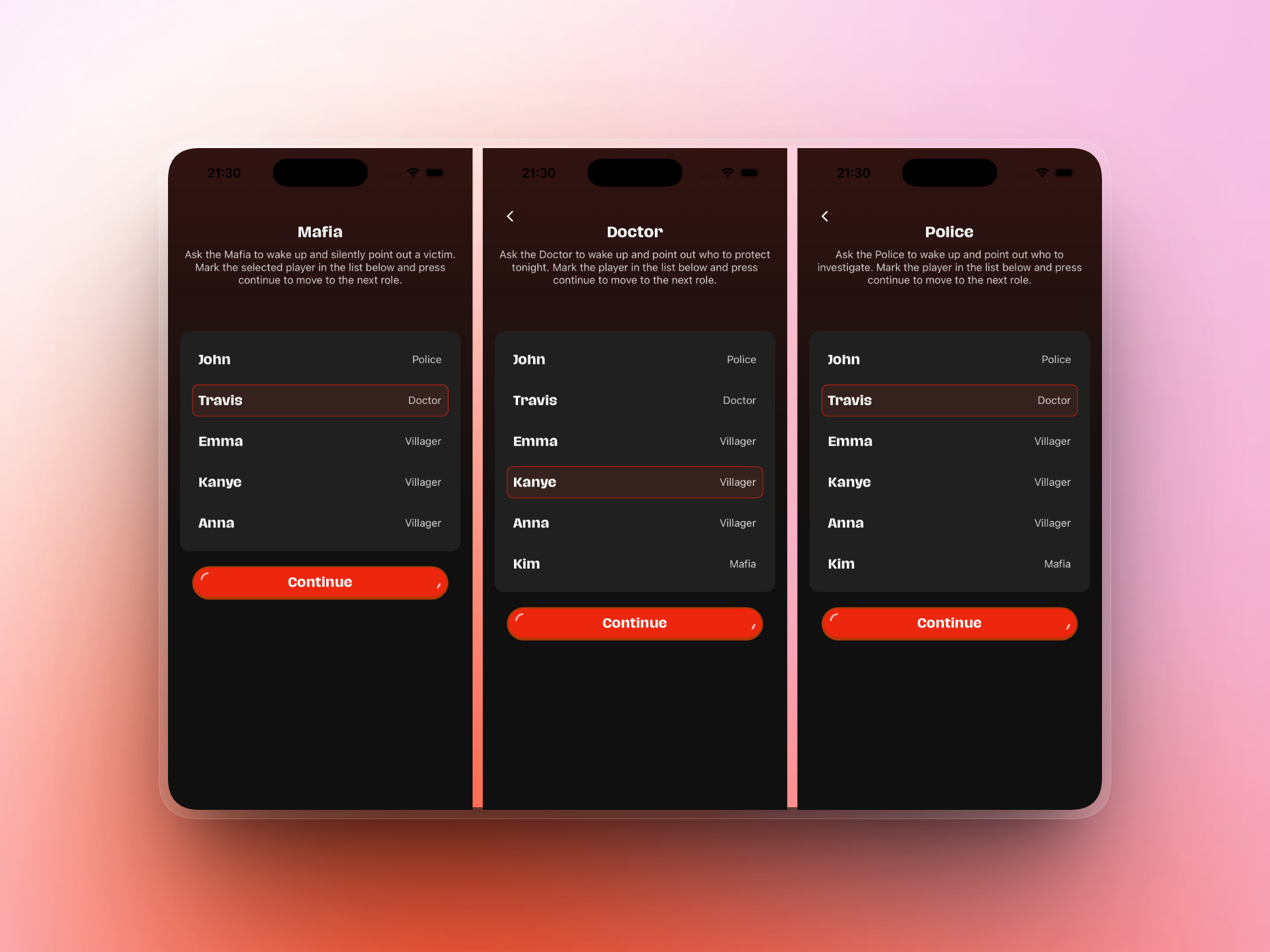 Mafia - Find the traitor - Screenshot 4 showing product features and functionality