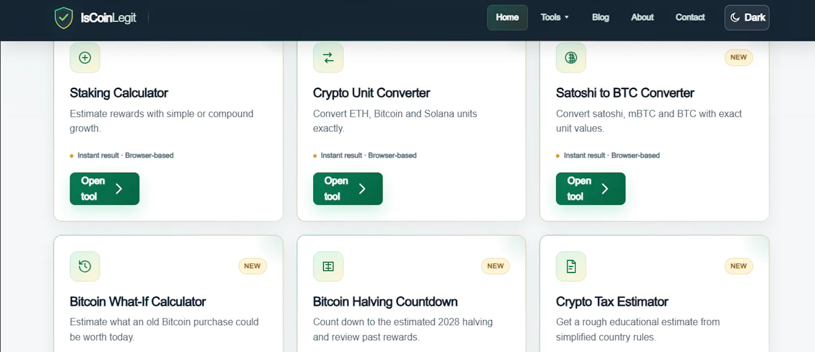 IsCoinLegit — Free Crypto Calculators... screenshot 5