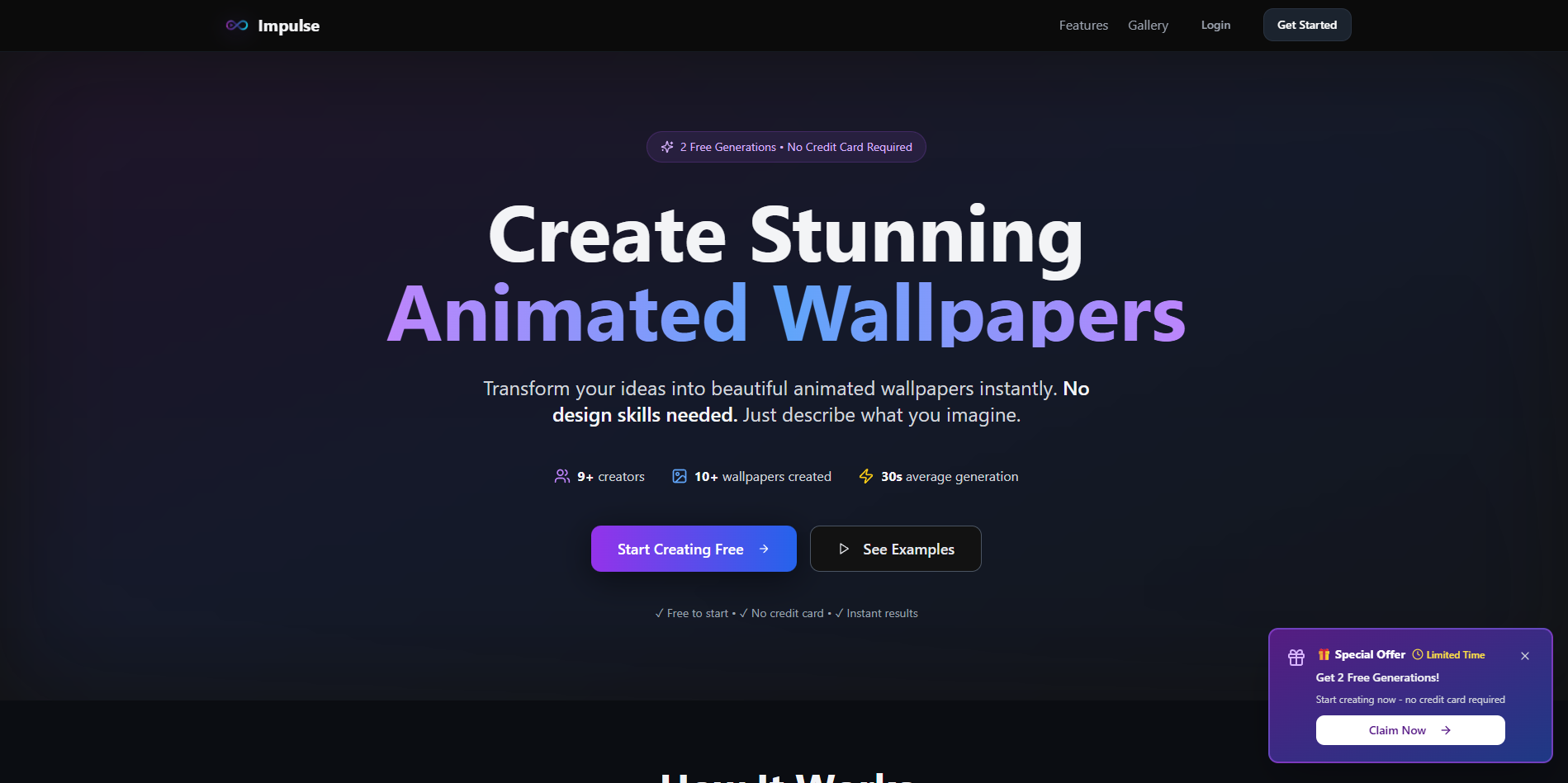 Wallpaper Impulse - Main screenshot showing features and interface