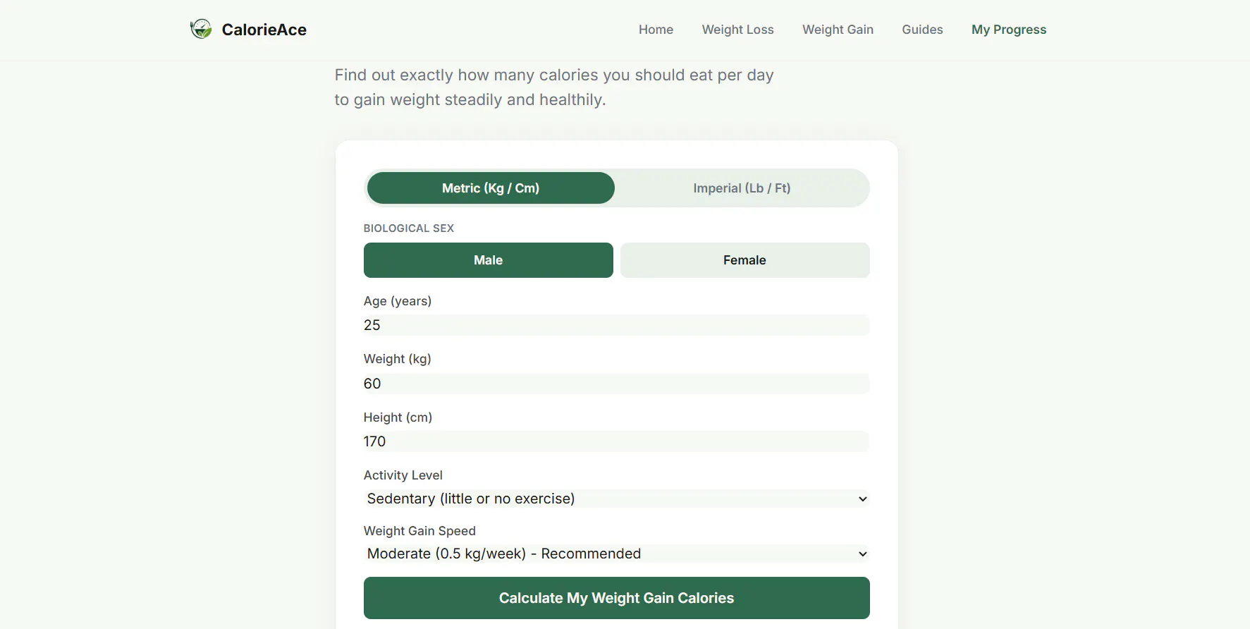 CalorieAce screenshot