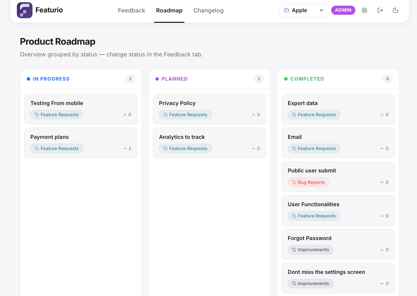 Featurio screenshot 3