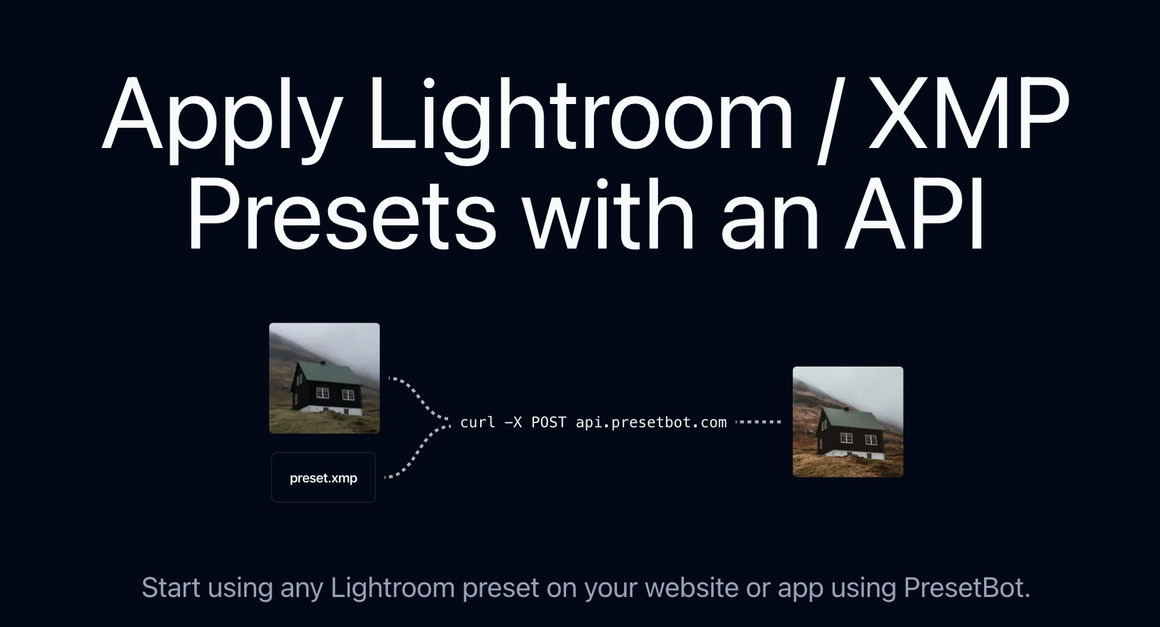 Vooraf ingesteld - Pas Lightroom/XMP -filters toe op een API media 1