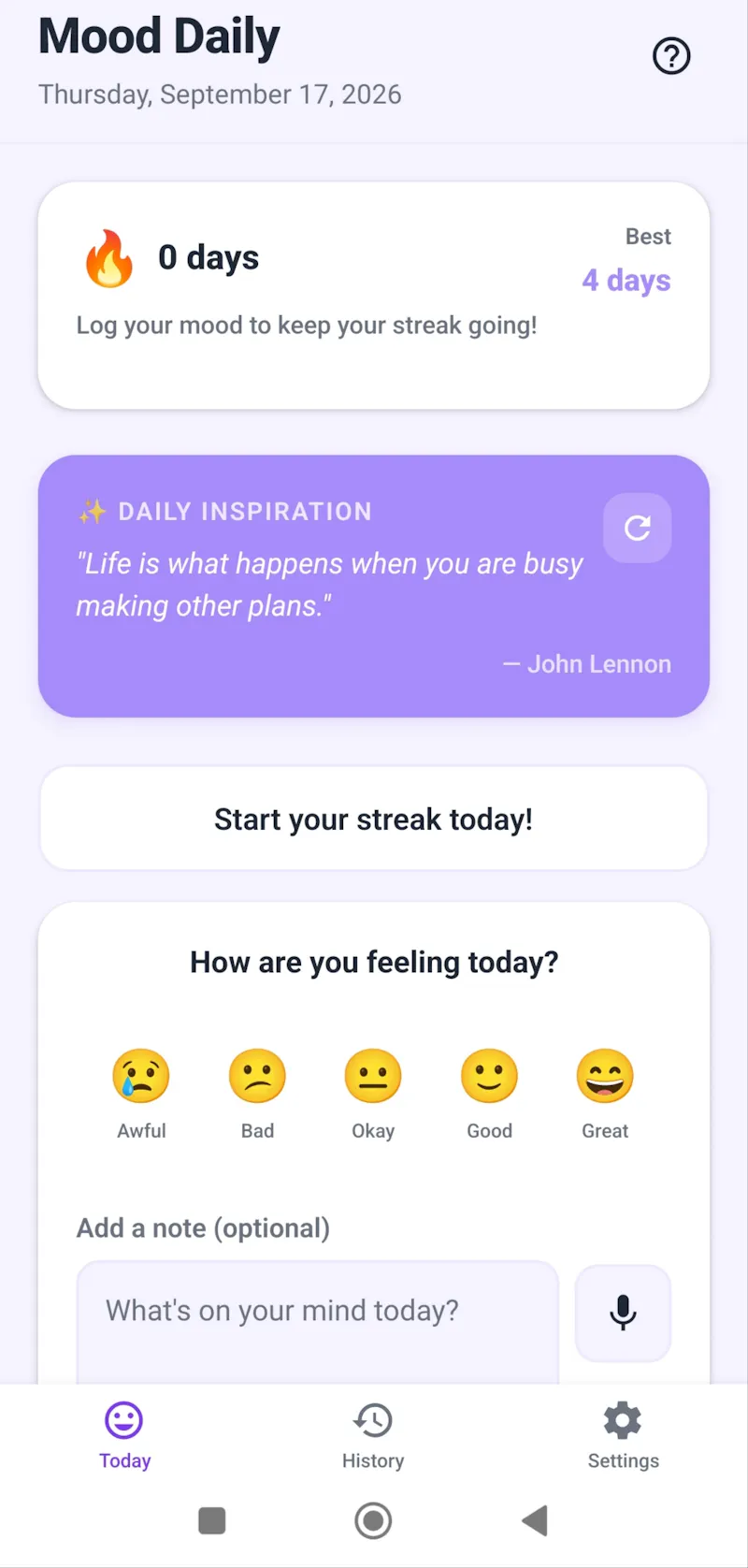 Mood Daily screenshot 2