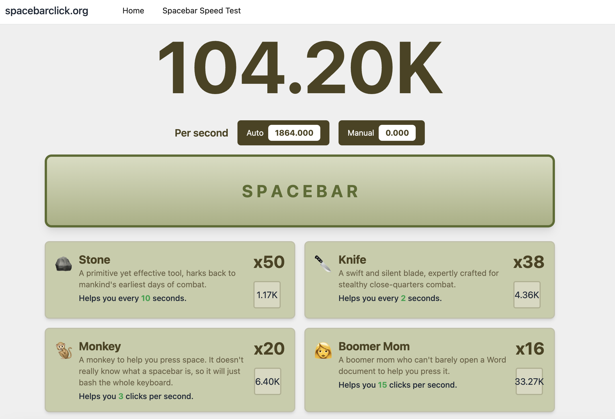 SpaceBar Clicker - Speel SpaceBar Clicker, het inactieve spel om je snelheid te testen! media 1