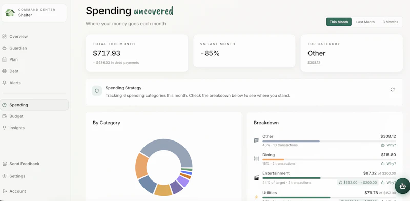 Shelter - Your AI Financial Guardian  screenshot 2