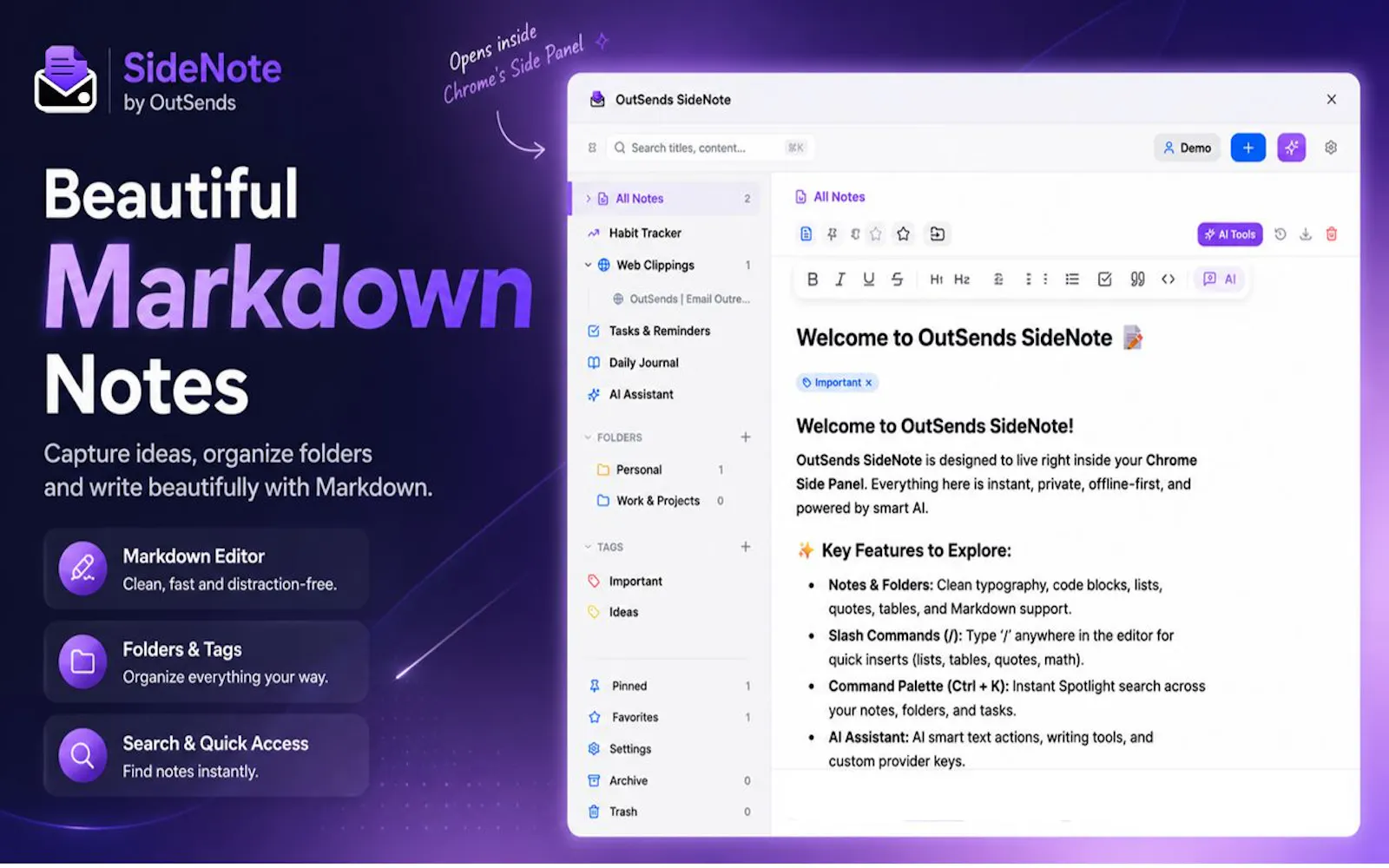 OutSends SideNote — Side Panel Notes screenshot 9